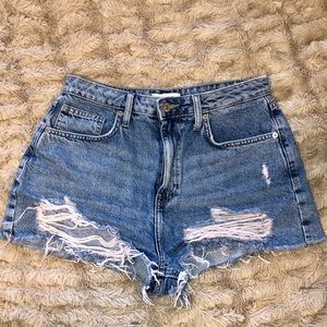 Forever21 High Waisted Distressed Denim Shorts